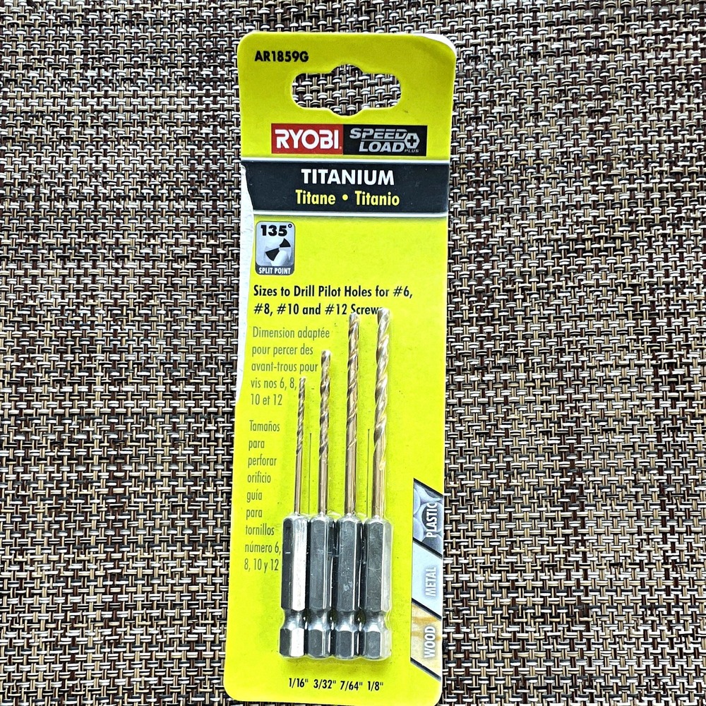 Ryobi SpeedLoad+ Titanium Drill Bit Set 4pc 135° Split Point AR1859G
